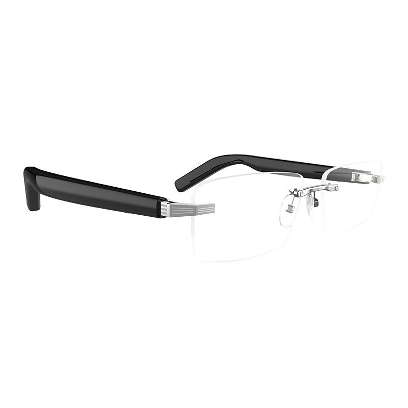 Ochelari inteligenți Bluetooth cu tehnologie neagră pentru apeluri și fotografii, căști wireless anti-lumină albastră, ochelari inteligenți pentru miopie fără ramă_voghion.com