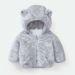 Jaquetas infantis meninos e meninas outono e inverno roupas de algodão grosso infantil bebê coral fleece jaqueta infantil com capuz de algodão felpudo_voghion.com