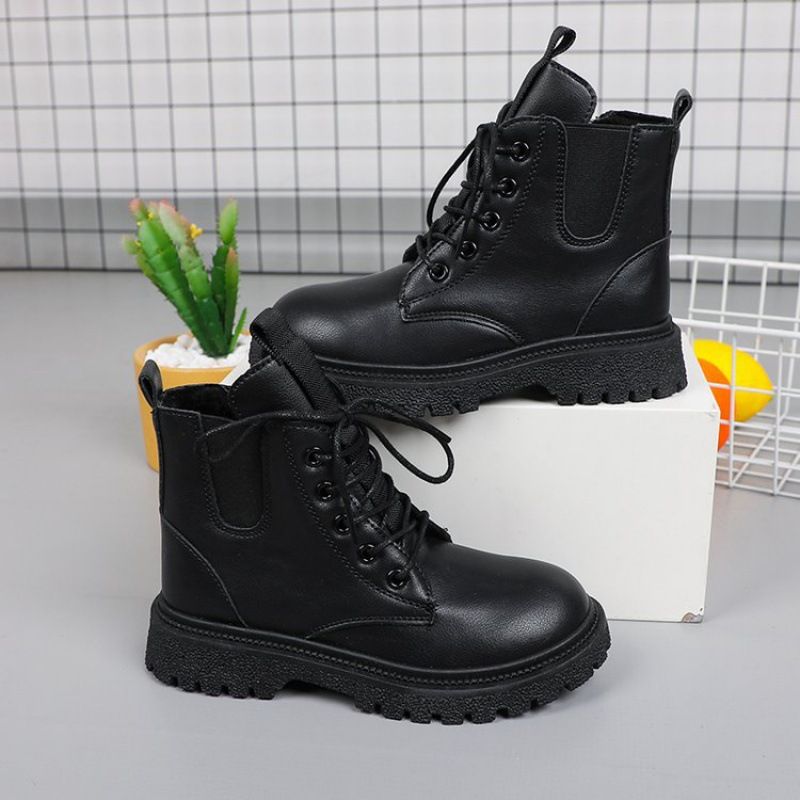 Children's Girls Martin 2025 New Spring Autumn British Style Stylish Short Boots Boys High-top Leather Shoes_voghion.com