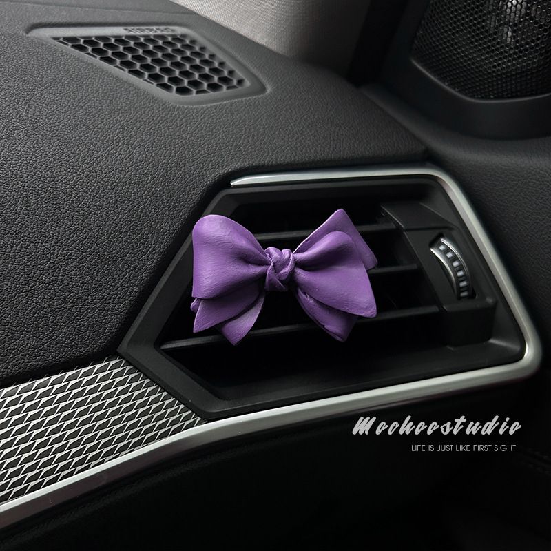 Clip de evacuare a aerului cu parfum mov cu ursuleț de pluș, accesorii interioare auto de înaltă calitate, parfum de lungă durată_voghion.com
