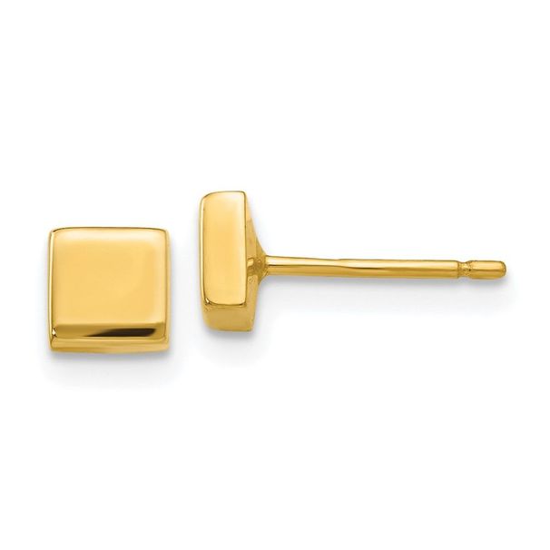 14k Polished Square Post Ear_voghion.com