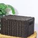 Woven Storage Basket With Lid - Multi-Use Organizer For Clothes, Bedroom & Outdoor (Rattan-Look, Breathable & Stylish)_voghion.com