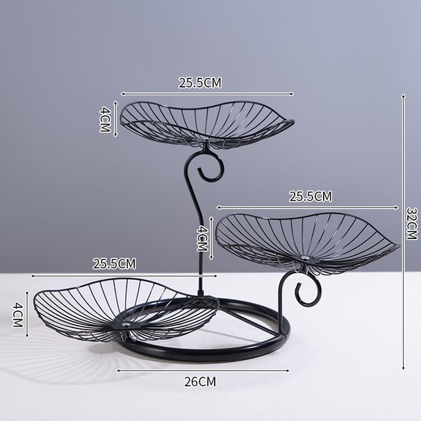 Handcrafted European-Style 3-Tier Metal Fruit Basket - Elegant Multi-Purpose Display Stand For Home & Commercial Use (Gold/Black)_voghion.com