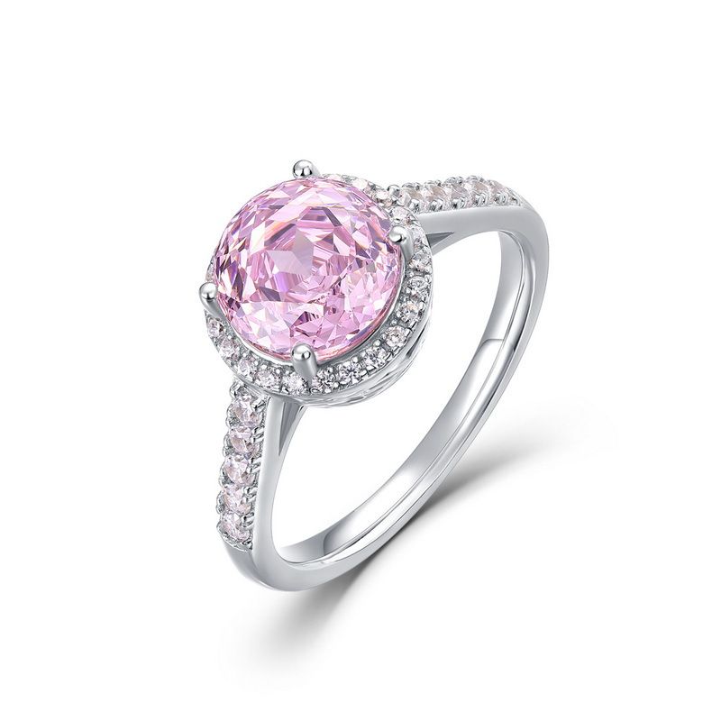 Anello in zirconio taglio rosa Millennium S925 argento circondato da pietra preziosa super flash anello da dito moda semplice_voghion.com