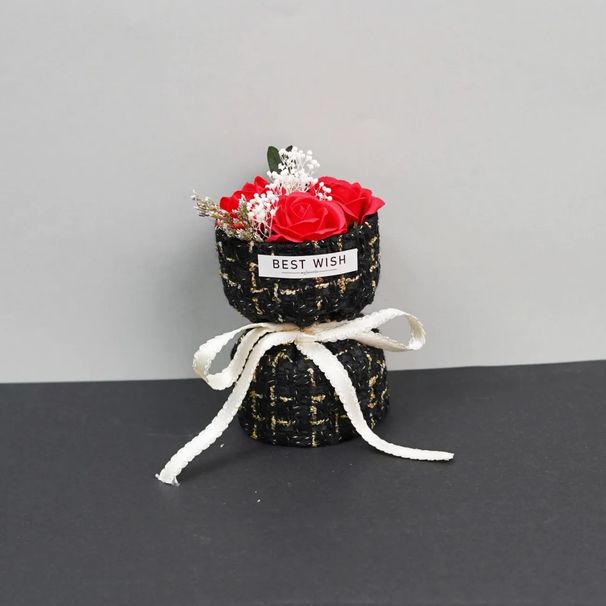 Weihnachtsgeschenke Mini-Taschen-Set mit kleinem Rosenstrauß, konservierten Rosen und künstlichen Blumen in Geschenkbox, Muttertagsgeschenk_voghion.com