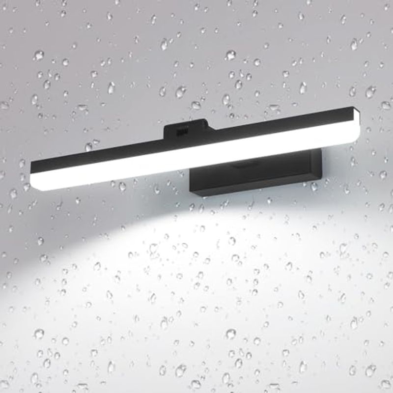 GOECO LED-Deckenleuchte, rechteckiges Acryldesign, Farbe Schwarz, 40 x 18 x 7 cm, weißes Licht 6500 K, 9 W, ideal für Spiegel und Ankleidezimmer_voghion.com