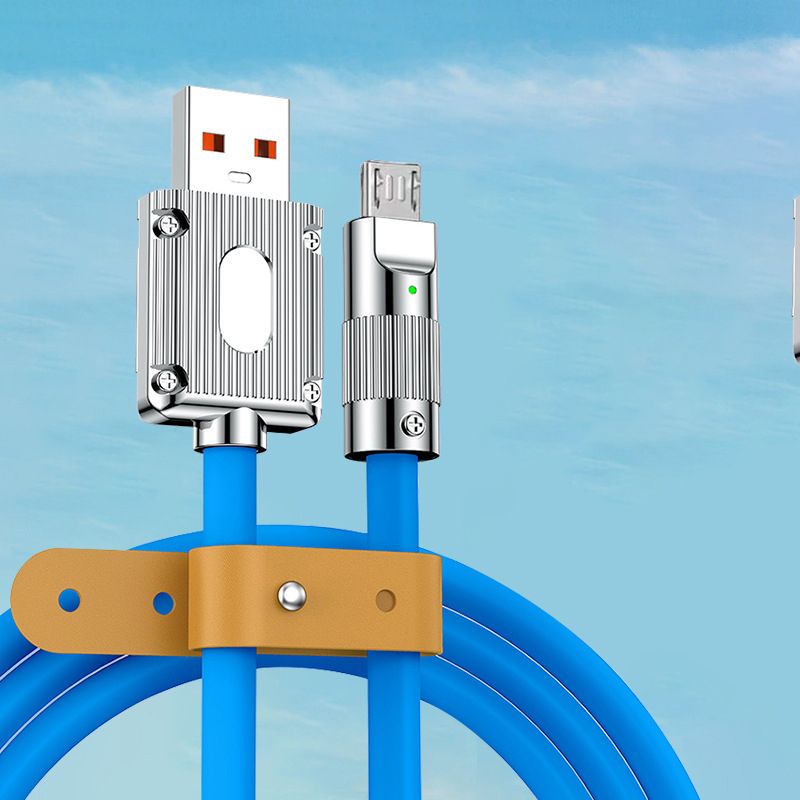 hurtig 120W ultraopladning Type-C flydende silikonekabel 6A hurtigopladning mikro-USB-kabel egnet til Xiaomi Huawei_voghion.com