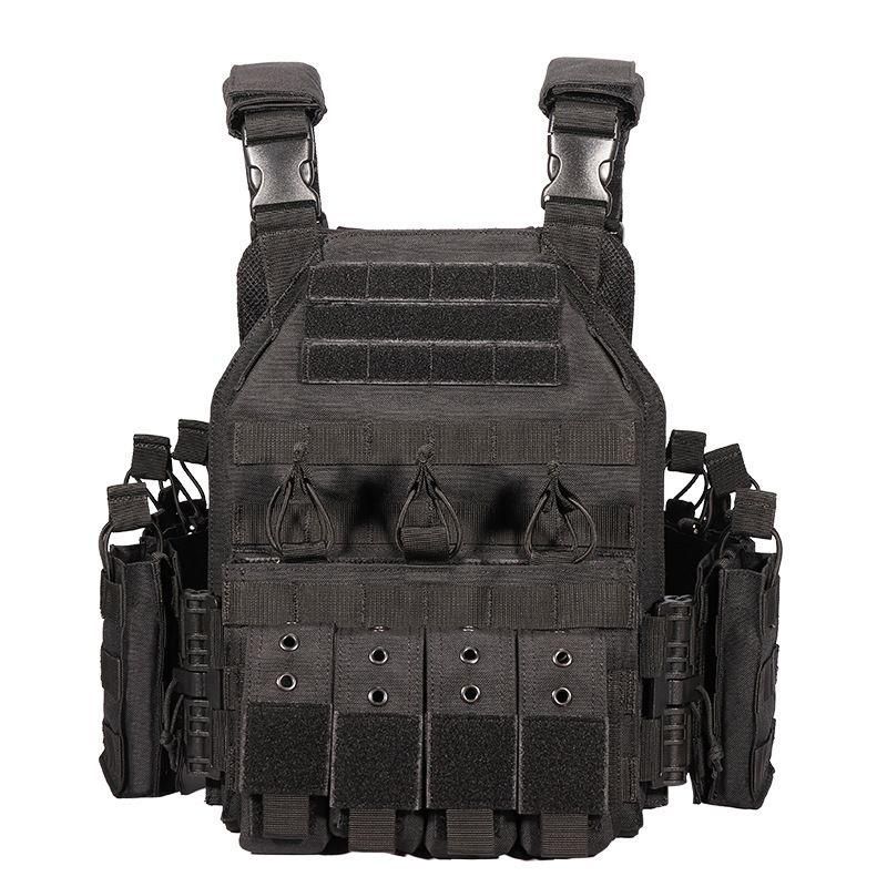 Tactical Vest With Quick-Release System – Military & Airsoft Molle Plate Carrier, Adjustable For Outdoor Training & Combat Simulation_voghion.com