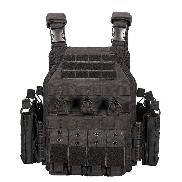 Tactical Vest With Quick-Release System – Military & Airsoft Molle Plate Carrier, Adjustable For Outdoor Training & Combat Simulation_voghion.com