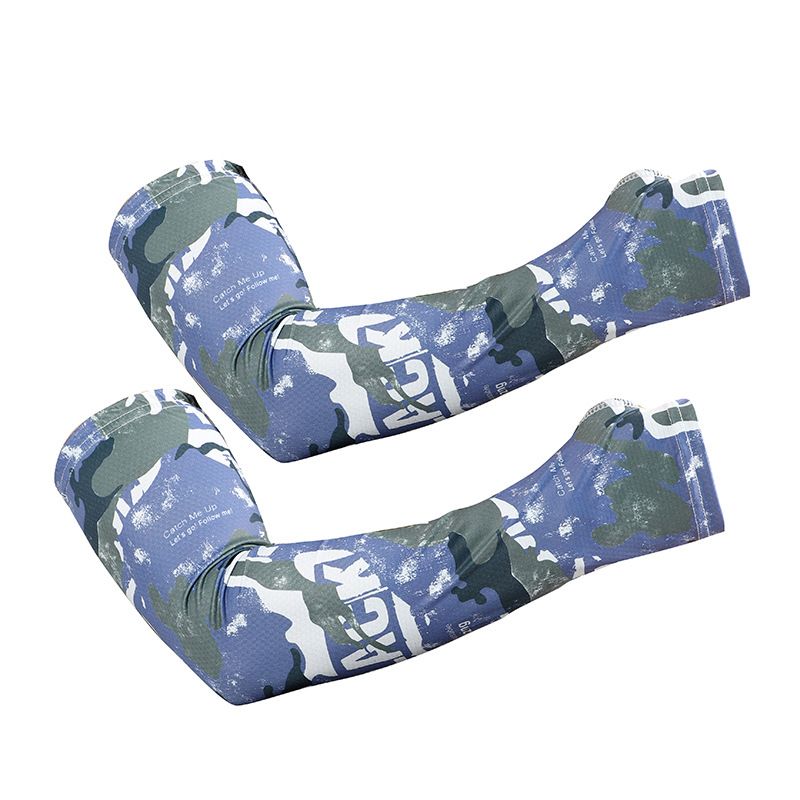Summer Hand Sleeves Ice Silk Sunscreen Long Sleeves Arm Guards Men's Camouflage Jungle Hiking Sunshade Fishing Sleeve Gloves Thin_voghion.com