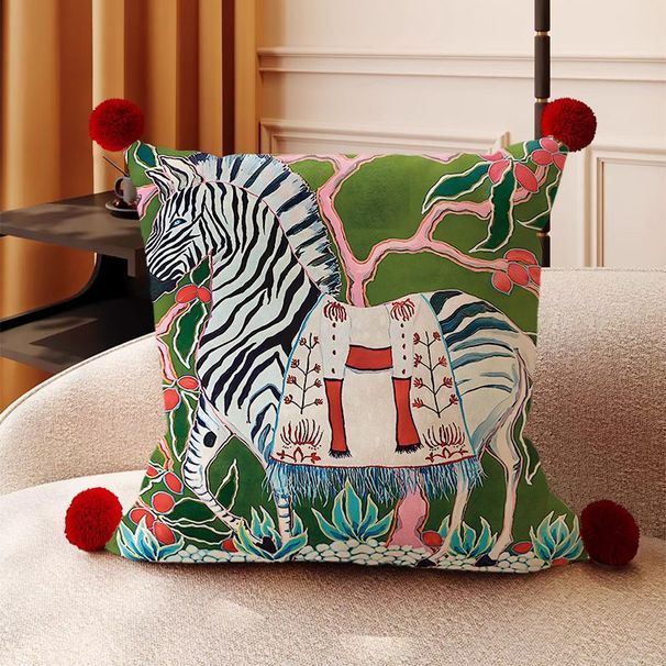 American Style Animal Pattern Velvet Double-Sided Pillowcase For Living Room Sofa Decoration Cushion Bedside Large_voghion.com