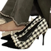 Scarpe con tacco alto bianche 2025 autunno/inverno, nuove scarpe a punta con tacco a spillo a scacchi, versatili_voghion.com