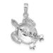 14K White Gold Solid Polished Open-Backed Turtle Pendant_voghion.com