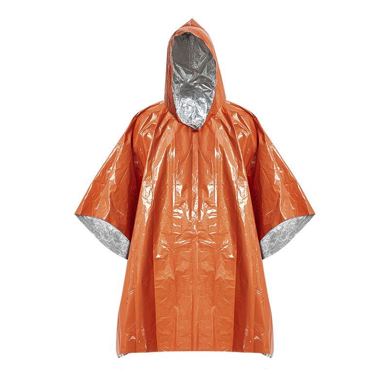 Portable reflective first aid raincoat outdoor emergency survival tool poncho Rainproof warm multi-functional walking cloak_voghion.com