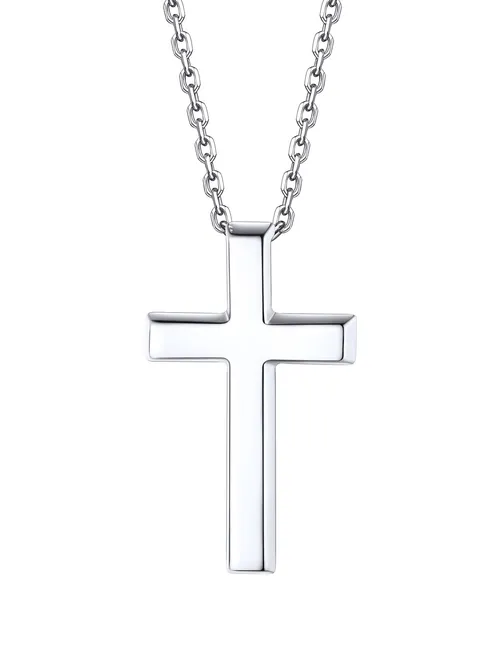 Laatikui Sterling Silver Cross Necklace for Women, Small Cross Pendant Necklace Choker Necklace Birthday Christmas Praye_voghion.com