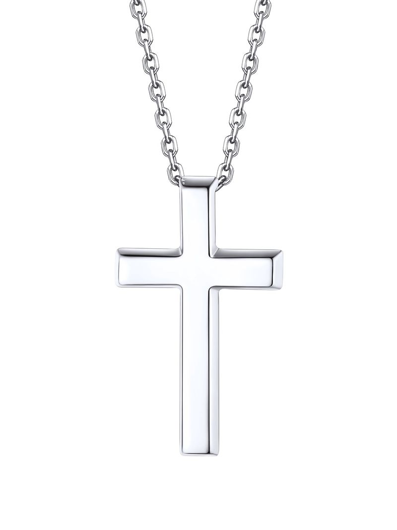 Laatikui Collana con croce in argento sterling per donna, piccola collana con ciondolo a croce in oro rosa, collana girocollo, compleanno Chris_voghion.com