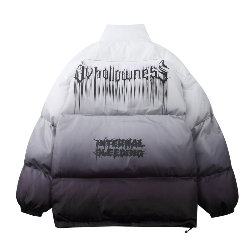 Men's Clothing Society Amerikanischer Winter-Baumwollmantel mit Farbverlauf, Trendmarke im nationalen Trend, verdickte Baumwolljacke mit Stehkragen, lockerer Baumwollmantel_voghion.com