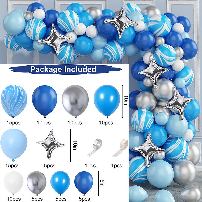 Blue Ocean Series Ballonketten-Set Geburtstagsparty-Veranstaltungsort-Layout Metallballon-Set_voghion.com