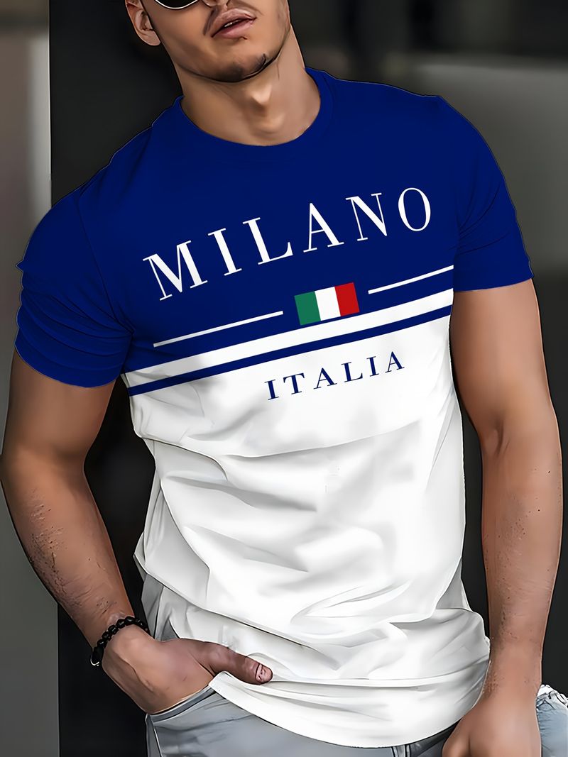 2025 neue Sommer Brief Elemente T-Shirts männer Erwachsene 3D Digitaldruck Kurzarm Tees Top Mode_voghion.com