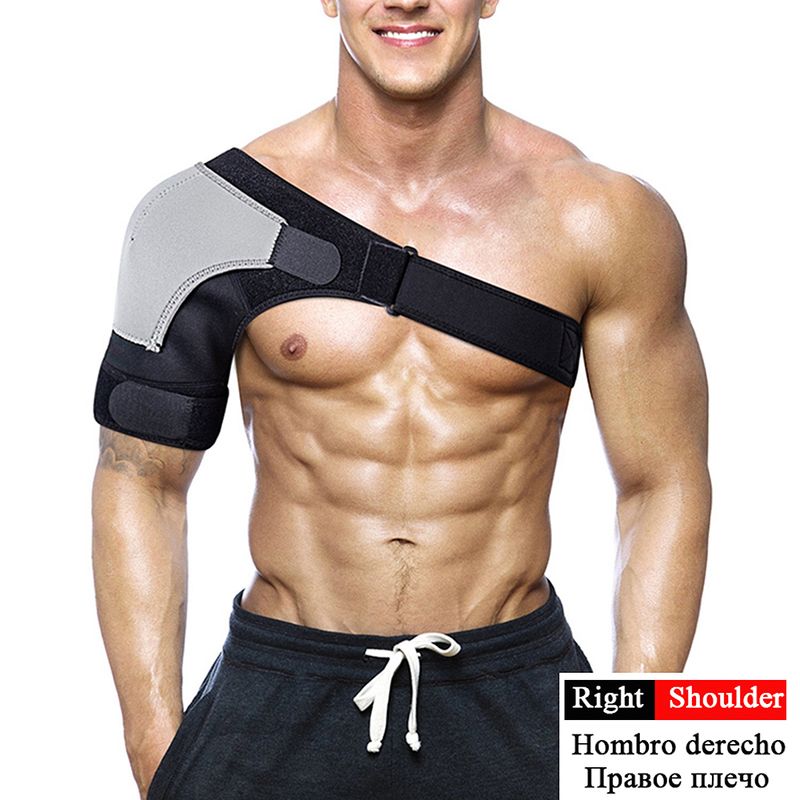 pad Adjustable Shoulder Support Brace Belt Band Strap Wrap Sport Recovery Neoprene Shoulder Compression Sleeve_voghion.com