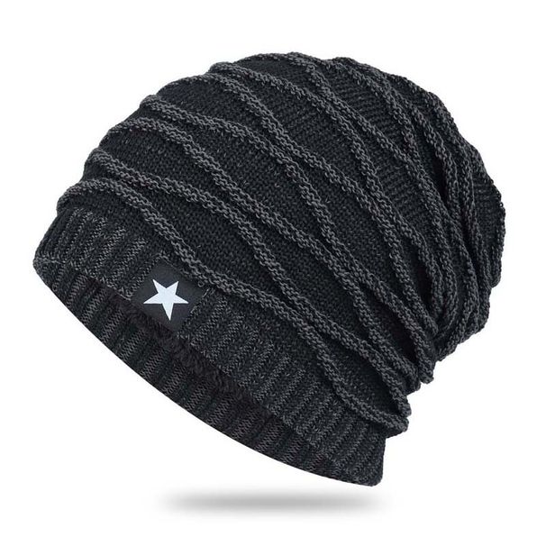 Men's Winter Knit Fleece-Lined Beanie Hat_voghion.com