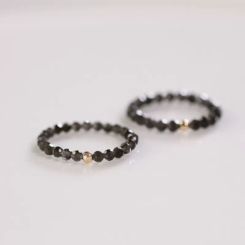 Anello in ossidiana pregiata alla moda per donna, anello da uomo semplice e unico, regalo di coppia, elegante gioiello di alta gamma_voghion.com