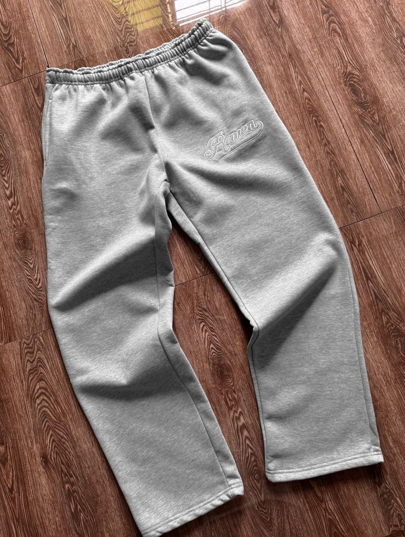 Men's Clothing Simple Casual Solid Color Loose Autumn Straight Pants Letter Embroidered Pattern Casual Trousers_voghion.com