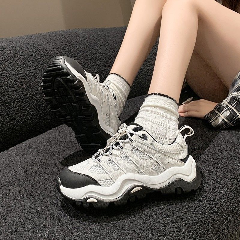2024 New Versatile Little White Women's Sports and Leisure Dad Instagram Trendy Thick Sole Board Shoes Autumn Style_voghion.com