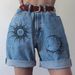 Short en jean à ourlet retroussé imprimé pour filles_voghion.com