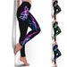 Leggings sportivi elasticizzati con effetto lifting per glutei da donna, con farfalla nera_voghion.com