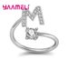 Fertiger Sterling Silber Alphabet Ring A-Z 26 Anfangsbuchstaben Name Schmuck für Frauen Geburtstag Weihnachtsgeschenk AAA Cubic Zirkon_voghion.com