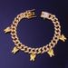 Micro-inlaid full-diamond butterfly Cuban anklet popular butterfly element pendant anklet 12mm Cuban chain_voghion.com