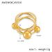 Anello versatile personalizzato retrò, anello a più strati con linea a spirale, anello per indice in acciaio al titanio placcato oro con perlina rotonda in oro_voghion.com