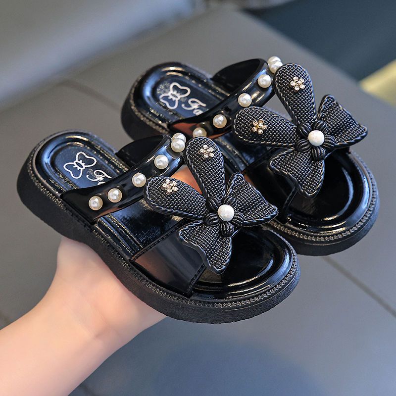 Girl girl slippers fashion cute bow princess summer sandals children indoor and outdoor slippers_voghion.com