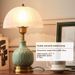 European Style Table Pastoral Ceramic Glass LED Study Desk Smart Lighting Bedroom Decorative Bedside Lamp_voghion.com