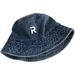 Korean version versatile washed denim letter basin hat for women, simple and casual, summer shading, revealing face,_voghion.com