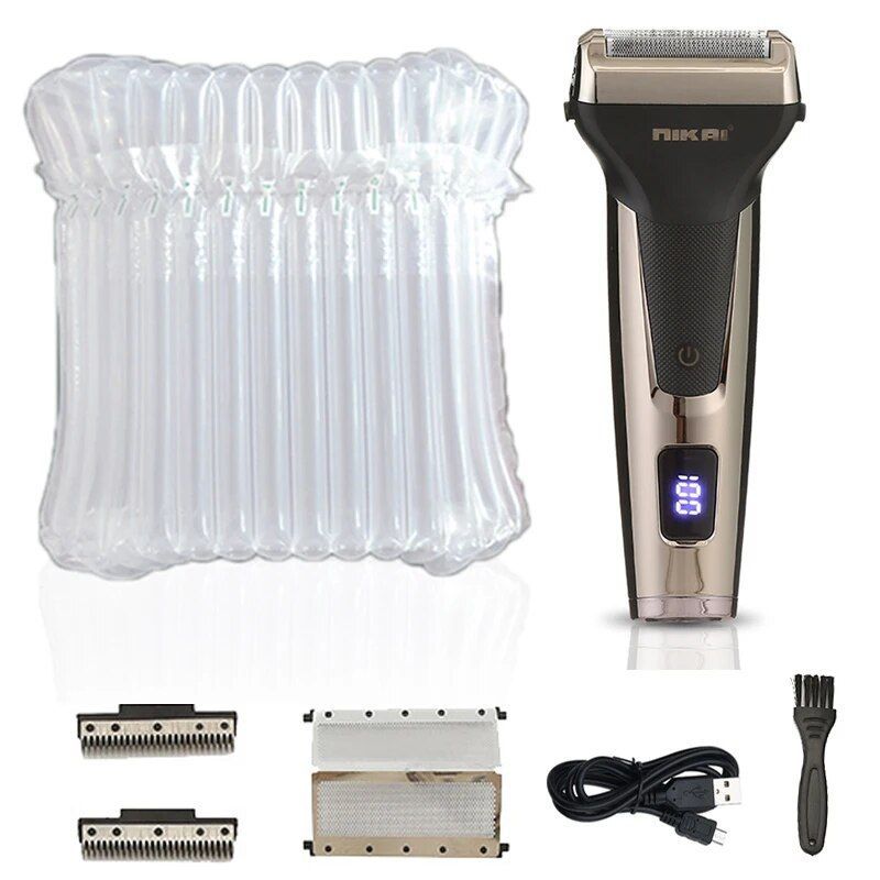 barbeador elétrico recarregável sem fio seco e molhado para homens barba lâmina poderosa lâmina de barbear hine_voghion.com