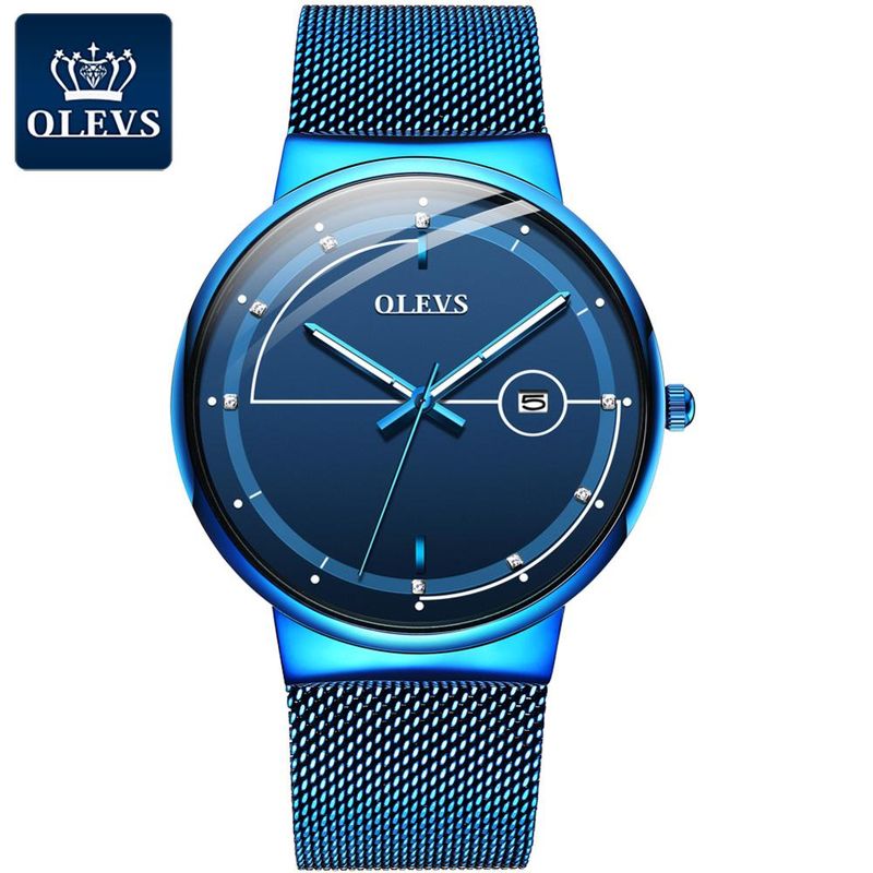 OLEVS 9907 New Fashion Men Sport WristWatch Mesh Band Waterproof Quartz Watch Custom Your Own Logo Watch_voghion.com