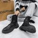 Stivali da neve da uomo Martin High Top in pelle con suola spessa Fly Knit 2025, autunno inverno, foderati in pile, spessi e caldi, altezza_voghion.com