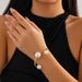 Simple And Elegant Irregular Metallic Bracelet With A Fashionable Feel Pearl Opening Spring Bracelet_voghion.com
