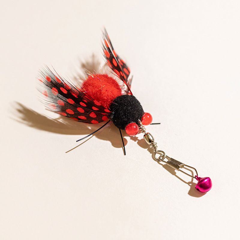 New Feather Bell Cicada Simulation Insect Pet Cat Toy Teaser Wand Replacement Head_voghion.com
