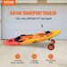 Heavy Duty Kayak Cart, 280lbs Load Capacity, Detachable Canoe Trolley Cart With 10'' Solid Tires, Adjustable Width & Top Foam Protection, For K_voghion.com