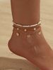 Bohemian Versatile Multi-layer Stacked Round Disc Foot Jewelry Simple Shell Pendant Rice Bead Anklet_voghion.com