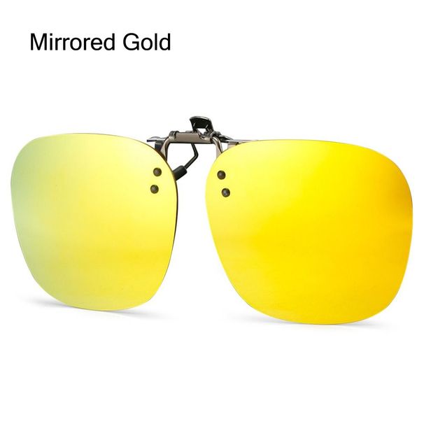 Neu eingetroffen Polarisierte Sonnenbrille mit Metallclip Praktische randlose Flip-up-Sonnenbrille für Korrekturbrillen UV400 Polygonale Sonnenbrillen_voghion.com