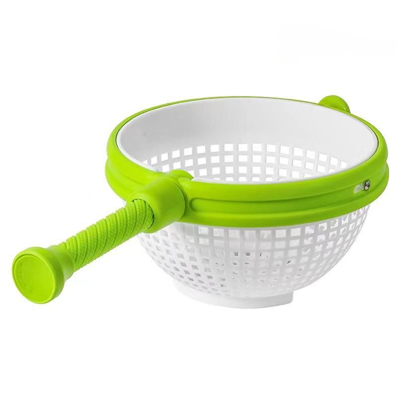 New Spinner Salad Rotating Dryer Kitchen Vegetable Washer Centrifugal Water Draining Basket_voghion.com