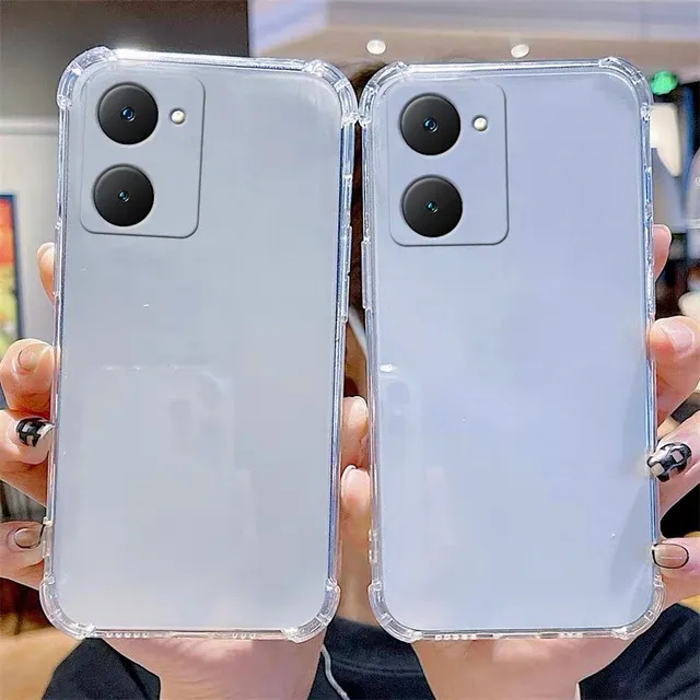 Custodia trasparente per telefono vivo Y18 Y18e Four Corners Airbag ShockProof Lens Protector Cover trasparente_voghion.com