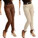 Damenhose mit mittelhoher Taille und Knopfleiste, einfarbig, mit Taschenmanschetten, Overall für Damen_voghion.com