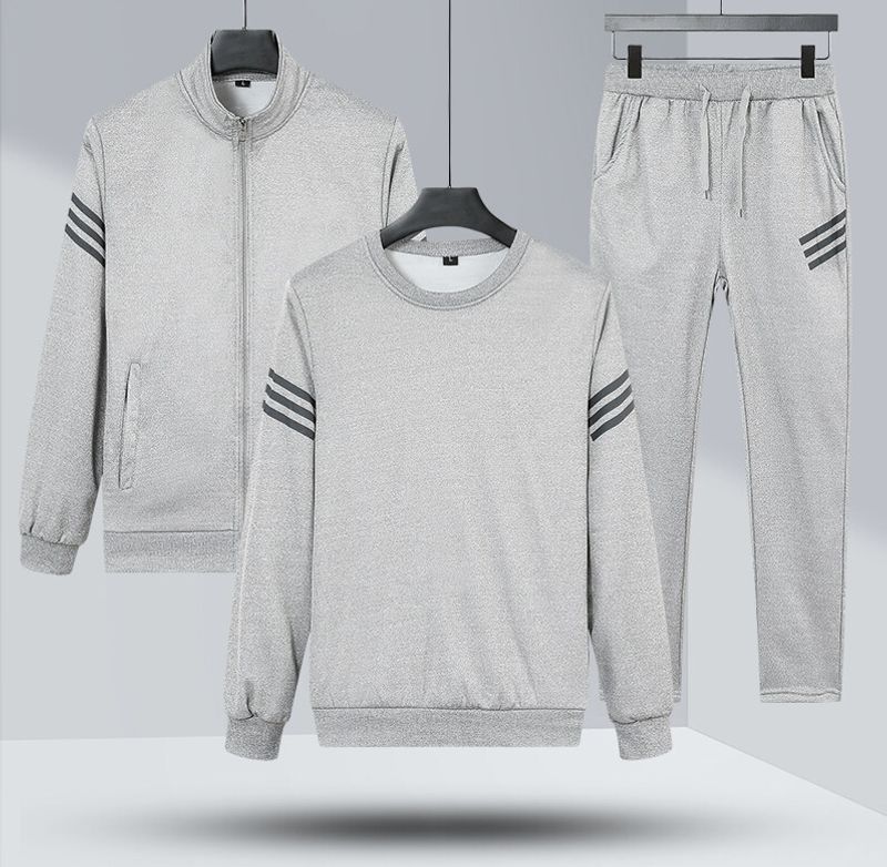 Spring Auumn New Men's Running Spors Sui Cardigan Long Pans Three-Piece Se For Middle-Aged And Elderly Casual_voghion.com
