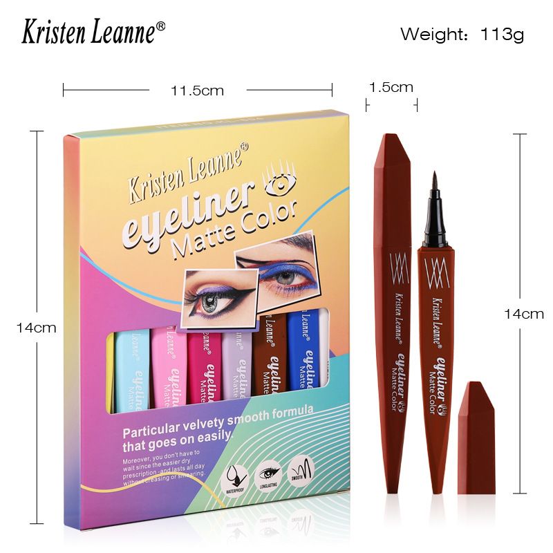 Heißes Produkt, matt, schnelltrocknend, wischfest, farbiger Eyeliner, Set mit Performance-Make-up_voghion.com