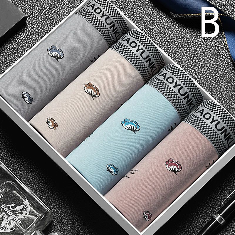 4PCS Boksarice velike velikosti brezšivne bombažne moške boksarice poletne tanke hlače velikosti L-4XL_voghion.com